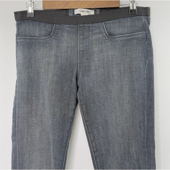 Helmut Lang Gray/Blue Skinny Pull On Elastic Waist Jeans Sz 28 Inseam 34.5,‎ USA - Picture 3 of 12